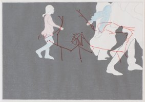 zeeroute 2, 2016, grafiet en kleurpotlood op papier en calq, 29,7 bij 21cm
