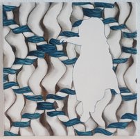 blauwe steelsteek met meisje, 2019, olieverf op doek, 30x30cm